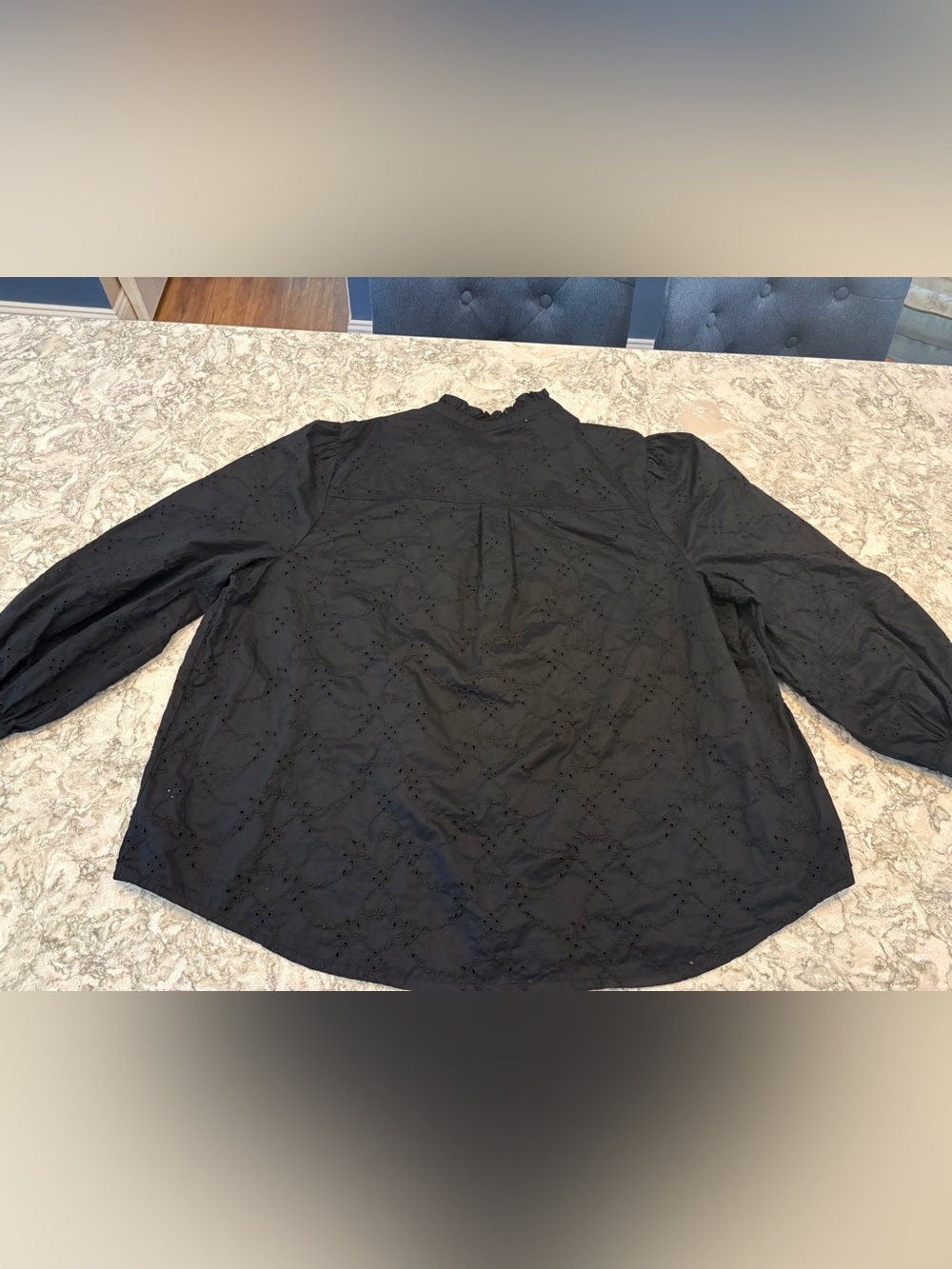 Old Navy Ruffle-Neck Eyelet Cutwork Shirt - Picture 7 of 10